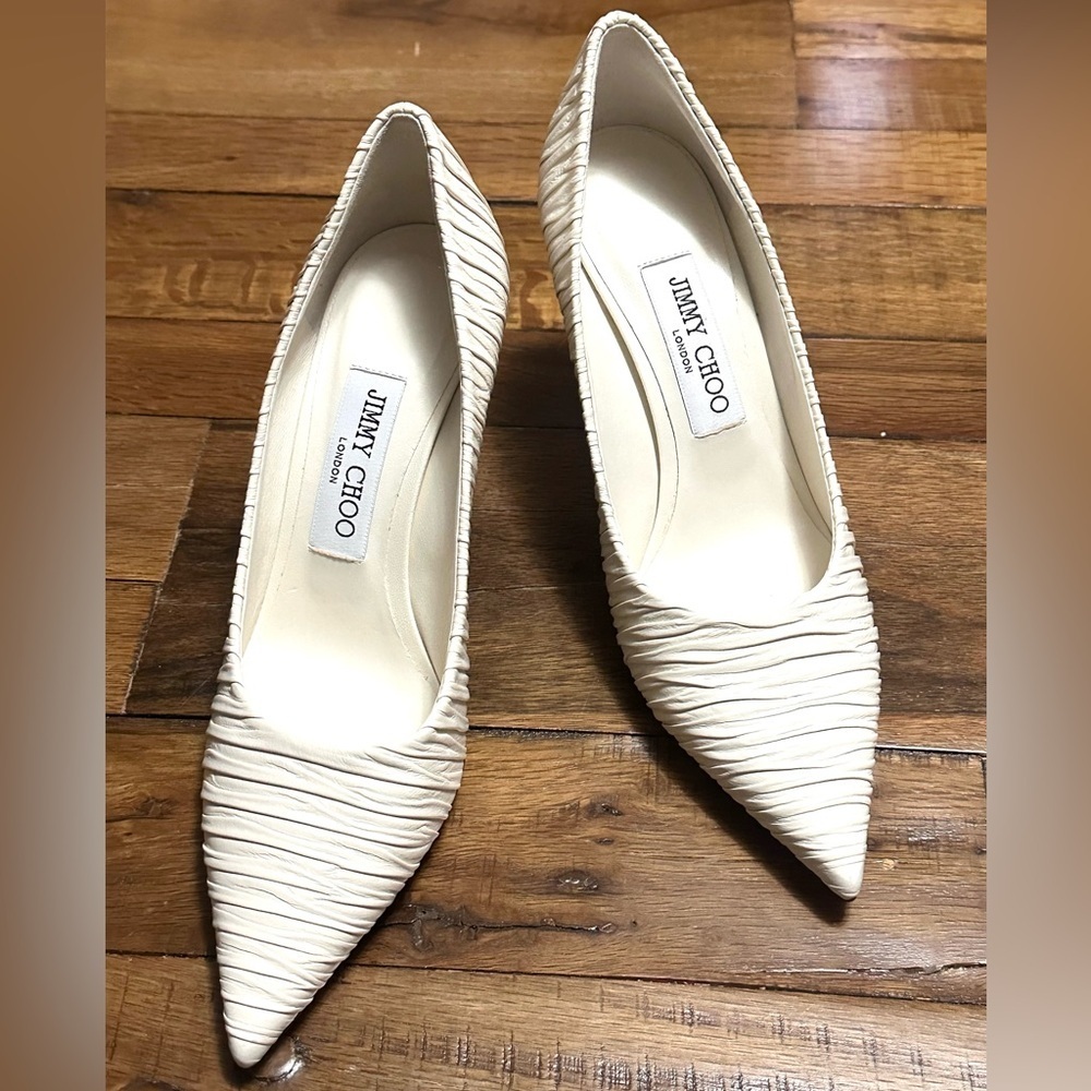 Jimmy Choo Love Ruched Pointed Toe Pump EU 37 (6.5)
